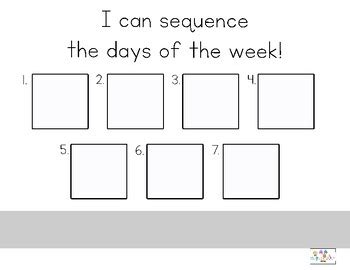 Sequence The Days Of The Week Adapted For Special Education Tpt