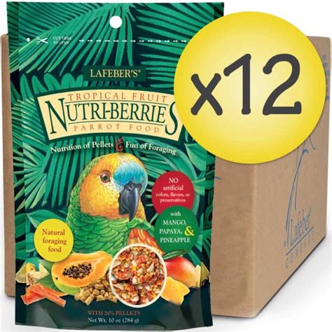 Case Of 12 Tropical Fruit Nutri Berries For Parrots 10 Oz 284 G