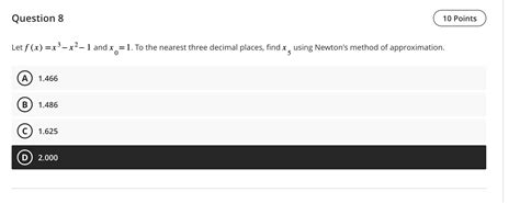 Solved Let F X X3−x2−1 And X0 1 To The Nearest Three