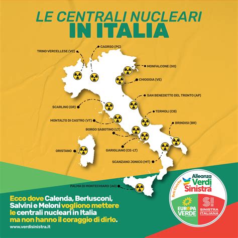 Mappa Delle Centrali Nucleari In Italia Secondo I Verdi