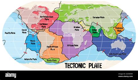 Carte Du Monde Montrant L Illustration Des Limites Des Plaques