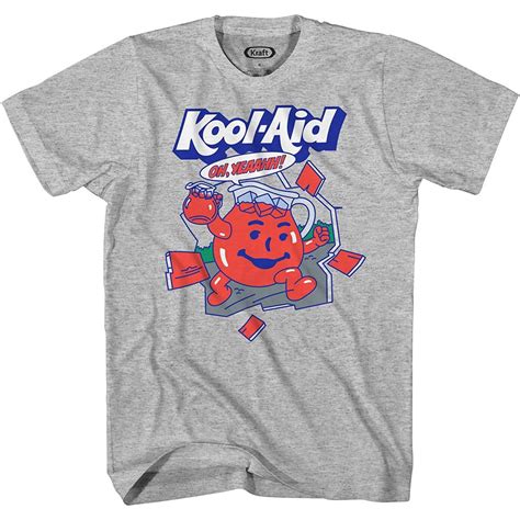 Kool-Aid - Kool-Aid Mens Oh Yeah Shirt Drink Mix Man Oh Yeah Graphic T-Shirt Light Blue Heather ...