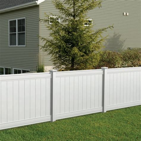 Freedom Hampton 8 Ft H X 6 Ft W White Vinyl Fence Panel In