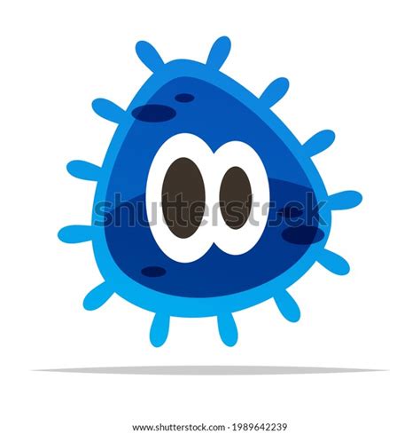 Cute Blue Cartoon Germ Bacteria Vector Stock Vector Royalty Free 1989642239 Shutterstock