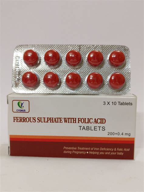 Ferrous Sulphate With Folic Acid Tablets At Rs Unit Ferrous