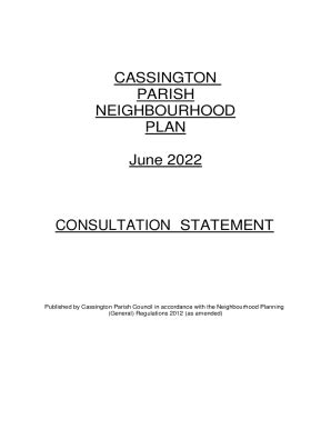 Fillable Online Consultation Statement Cassington Neighbourhood Plan