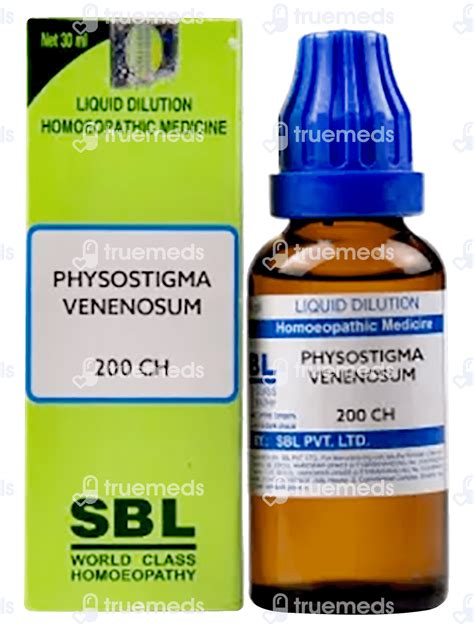 Sbl Physostigma Venenosum 200 Ch Dilution 30 Ml Uses Side Effects