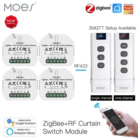 Moes Módulo de interruptor de cortina inteligente ZigBee RF433 Motor