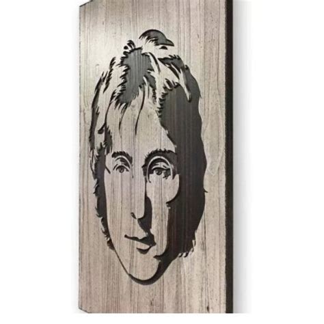 Quadro John Lennon Entalhado em Madeira Maciça 94cm Elo7