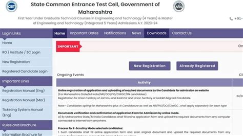 MHT CET Counselling 2023 B E B Tech Registration Process Begins At