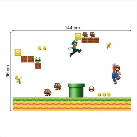 Busca Vinilo Decorativo 3d Mario Bros Stickers De Pared 140x120cm A La