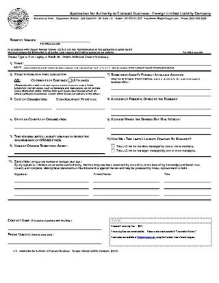 Oregon Application For Authority PDFSimpli