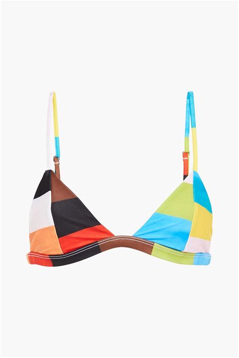 MARA HOFFMAN Astrid Color Block Triangle Bikini Top THE OUTNET