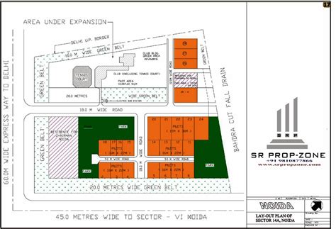 Layout Plan of Noida Sector-14A HD Map