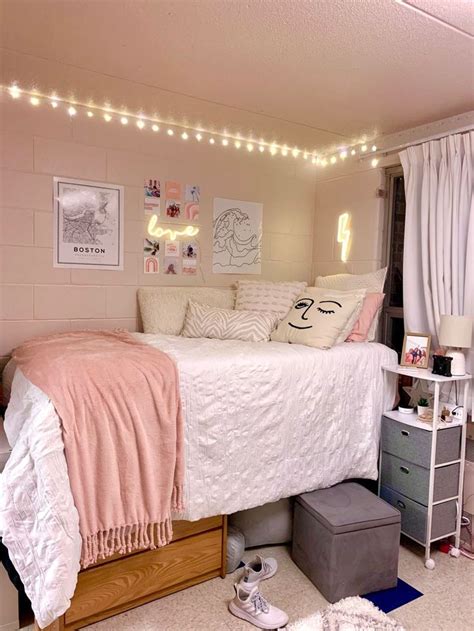 Light Pink Dorm Ideas Light Pink Dorm Aesthetic In 2024 College Dorm