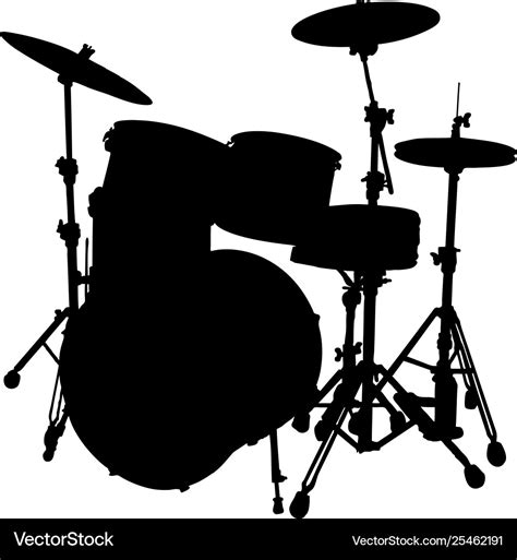 Drum Set Silhouette Royalty Free Vector Image Vectorstock