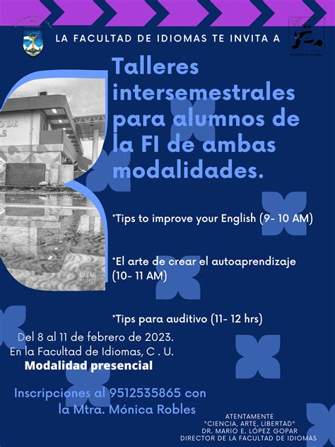 Talleres Intersemestrales Para Alumnos De La Facultad De Idiomas Ambas