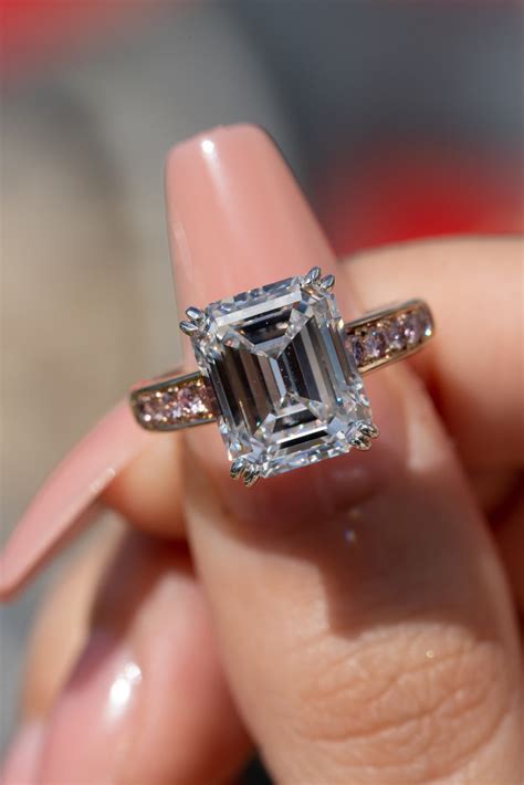 Emerald Cut Diamond With Eternity Band Raymond Lee Jewelers