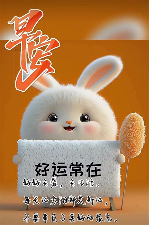 Cute Good Morning Good Morning Wishes Rabbit Chinese Greetings