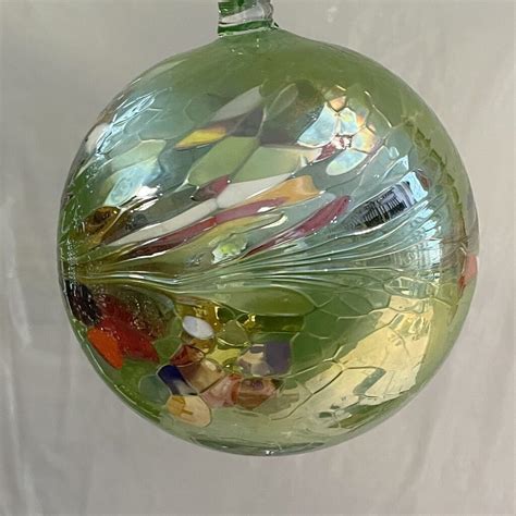 Kugel Zum H Ngen Bunte Glaskugel Ornament Gr N Bunt Mit Metalleffekt