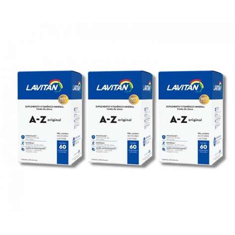 Kit 3 Suplemento Vitamina Lavitan A Z Original C 60 Cimed Faz A Boa