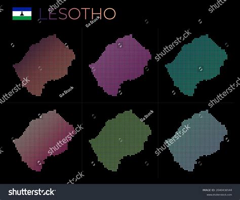 Lesotho Dotted Map Set Map Of Lesotho In Dotted Royalty Free Stock