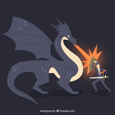 Premium Vector | Background of business character fighting with dragon