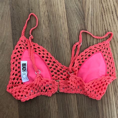 Beach Riot Hot Pink Crochet Bralette Gem