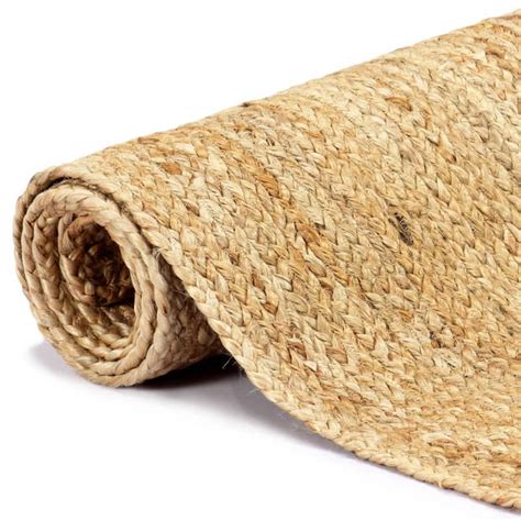 Vidaxl Vloerkleed Handgemaakt X Cm Jute Naturel Blokker