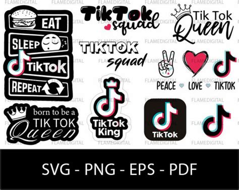 Tiktok Svg Bundle Tiktok Logo Svg Tiktok Icon Tiktok Queen Svg