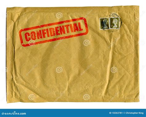 Large Brown Envelope With Confidential Stamp Stock Image Image