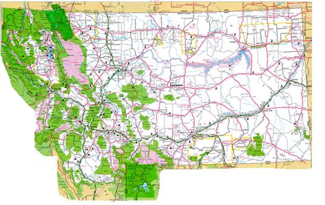 Large Detailed Roads And Highways Map Of Montana State With All Cities Images