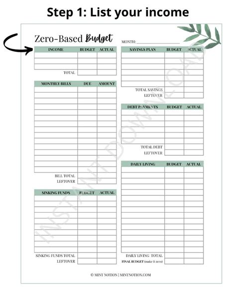 How To Make A Zero Based Budget Budgeting Free Budget Printables