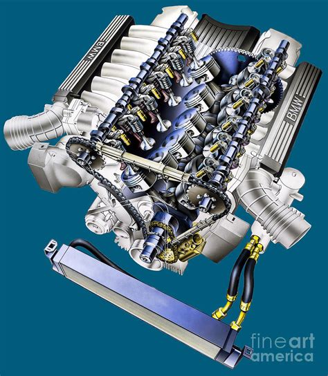 Germany cutaway engine BMW 850i E31 V12 M70B50 Digital Art by Vladyslav ...