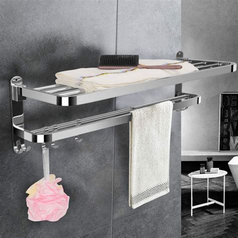 Stainless Steel Bathroom Towel Rack Wall Mounted Bathroom Towel Rack Foldable Towel Rack Towel