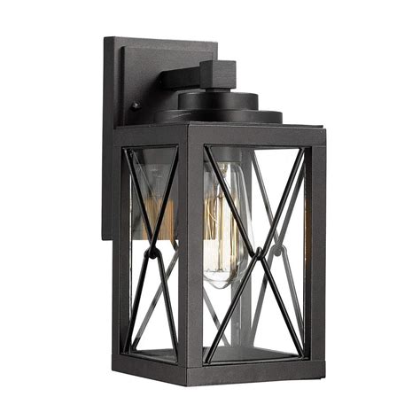 JAZAVA Black Outdoor Exterior Weather Resistant Wall Sconce Hardwired ...