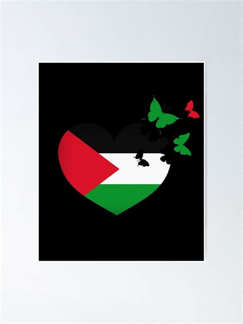 "heart Flag Of Palestine - Gift For Palestinian From Palestine ...