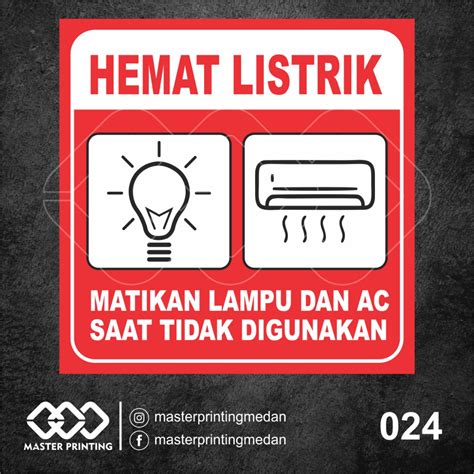 Jual 024 Stiker Hemat Listrik Matikan Lampu Dan Ac Saat Tidak Digunakan Tahan Air Murah