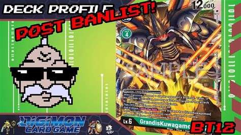 GRANDISKUWAGAMON POST BANLIST Deck Profile Digimon Card Game BT12