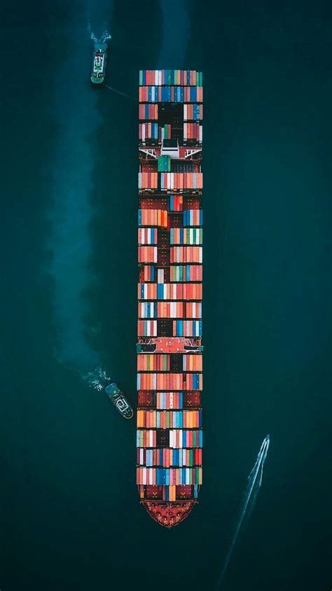 Container Ship Aerial View iPhone Wallpaper | Fotografia astratta, Paesaggi, Drone