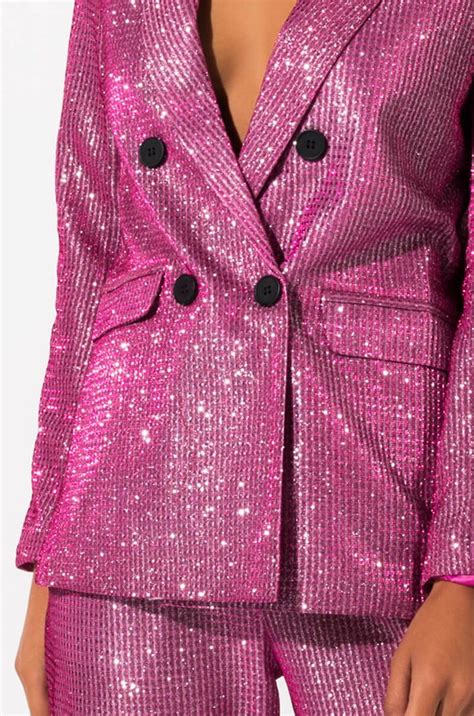 We Can Go Back Sparkle Blazer Chic Blazer Blazer Pink Suit