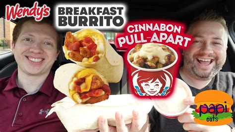 Wendy S Breakfast Burrito Cinnabon Pull Apart Review Youtube