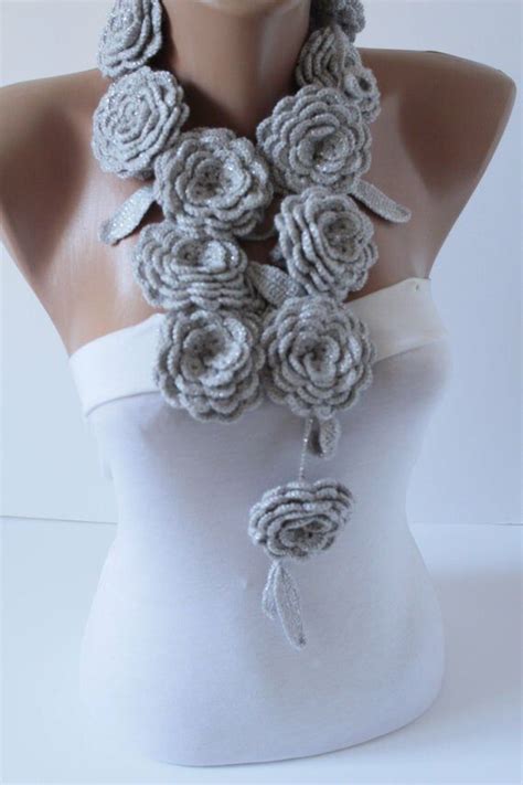 Nuovo Crochet Flower Necklace Collana Di Fiori Lariat Fiore Etsy