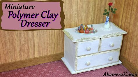 Miniature Polymer Clay Dresser Chest Of Drawers Polymer Clay