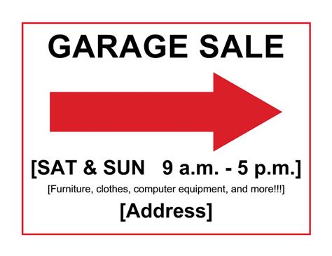 Garage sale sign - Templates | For sale sign, Garage sale signs, Sign ...