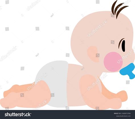 Cartoon Baby Newborn Crawling Tummy Time Stock Vector (Royalty Free ...