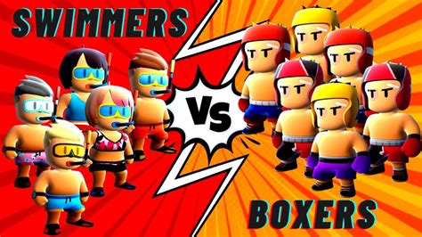 SWIMMERS Vs BOXERS Skin War Stumble Guys Live VK Makes