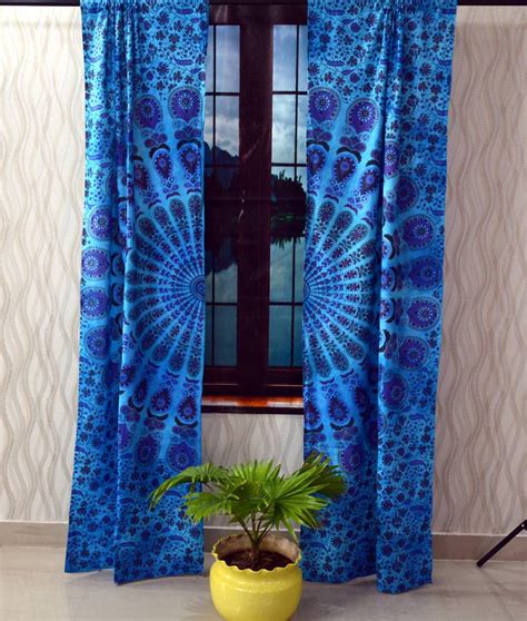 Indian Mandala Curtains Set Decorative Indian Tab Top Curtains Mandala ...