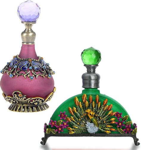 Amazon Yu Feng Ml Purple Glass Perfume Bottles And Peacock