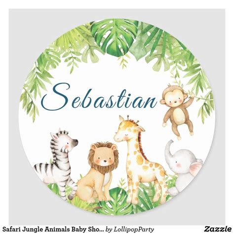 Crea desde cero tu Calcomanía Zazzle Baby animals Jungle